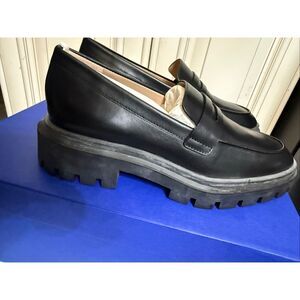 Stuart Weitzman Women's Leather Slip-on Ultralug Penny Loafer Black Size 7 NWOT